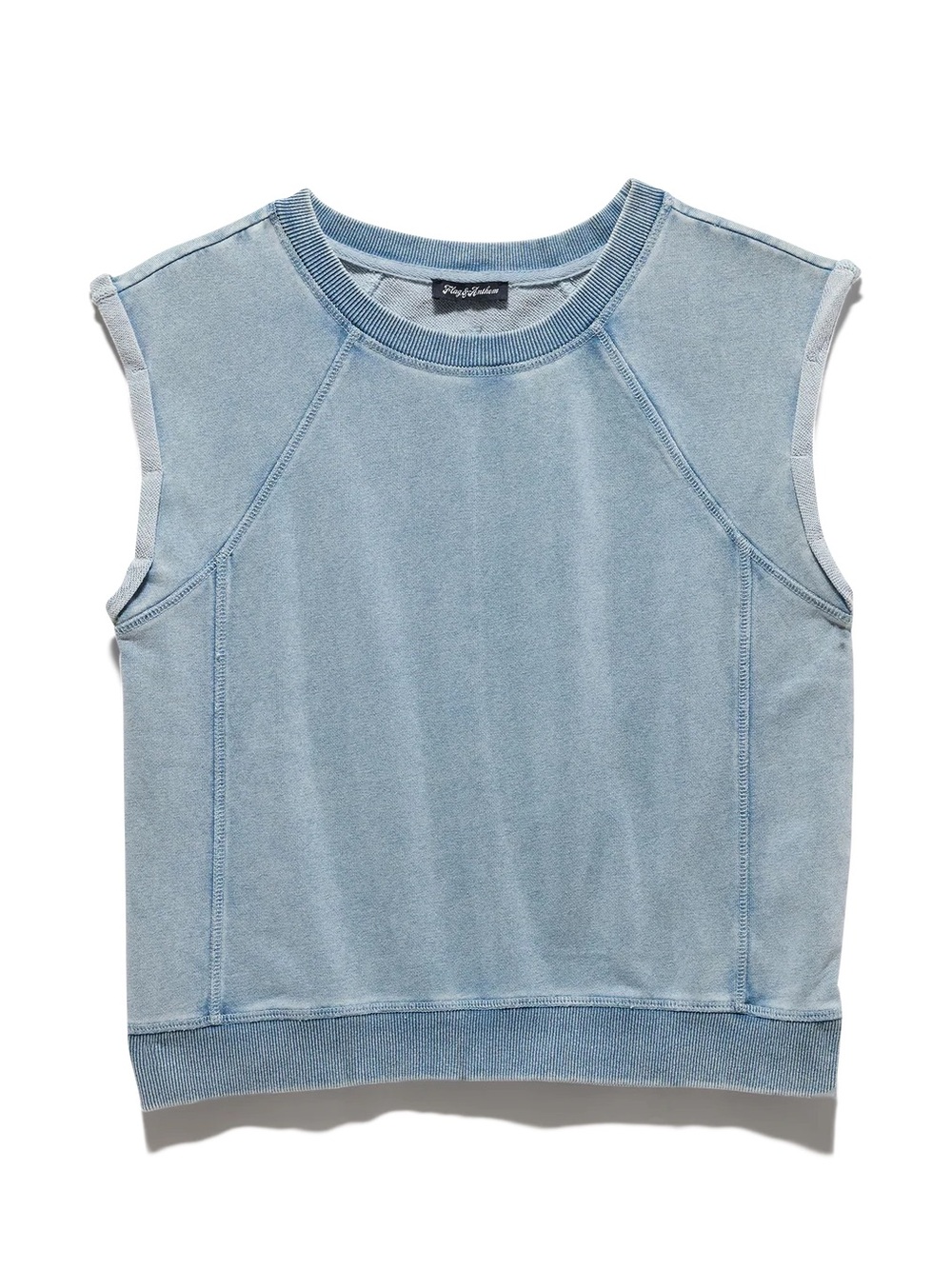 Flag & Anthem Nora French Terry Cloth Cozy Light Blue Sleeveless Top Size XXL